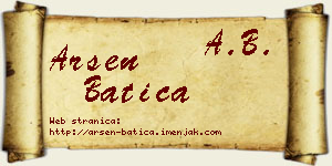 Arsen Batica vizit kartica